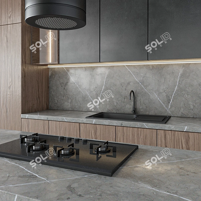 Modern Kitchen 3D Model 3D model image 2