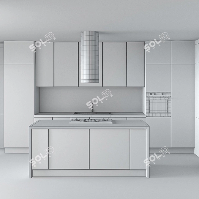 Modern Kitchen 3D Model 3D model image 4