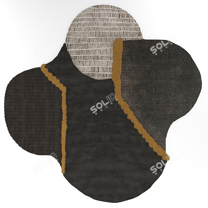 Lunar Addiction Carpet: Square Black 3D model image 3