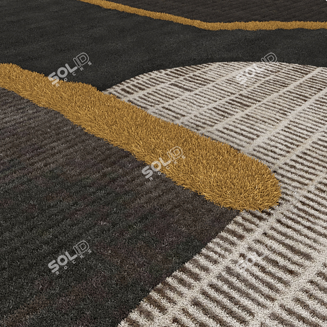 Lunar Addiction Carpet: Square Black 3D model image 4
