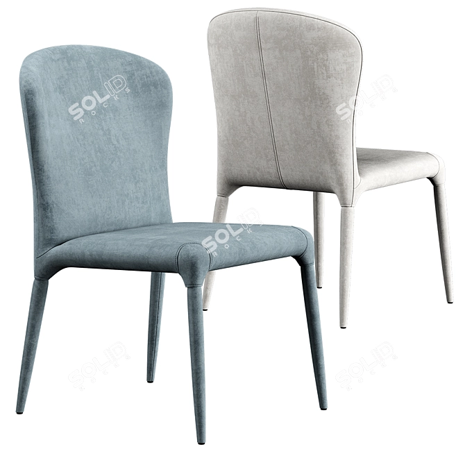 Modern Monti Chair + Rock Table Set 3D model image 2
