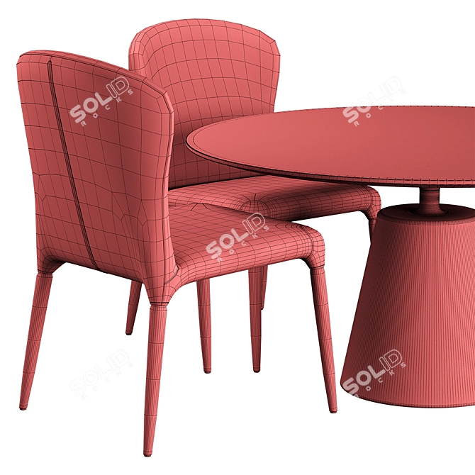 Modern Monti Chair + Rock Table Set 3D model image 7