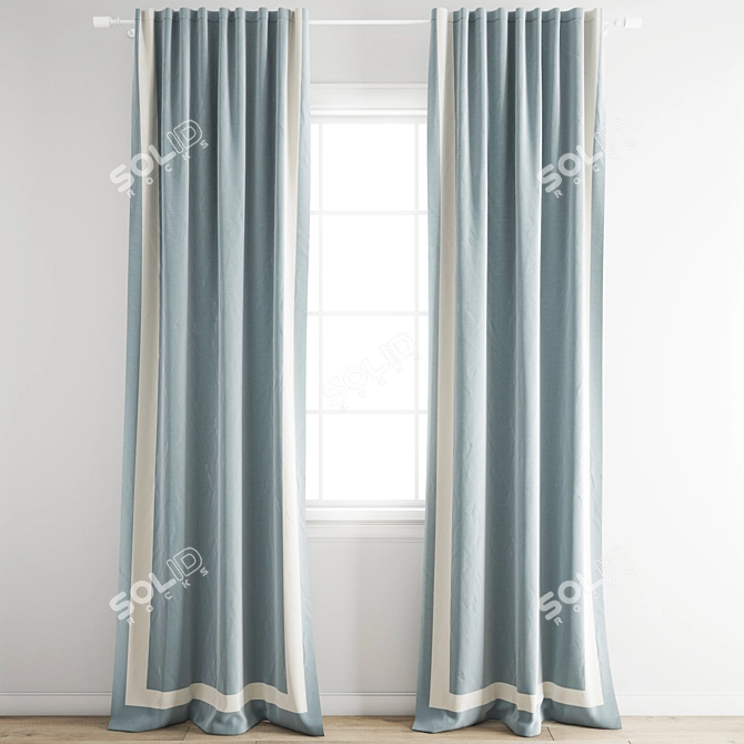 Premium Polygonal Curtain Model 3D model image 1