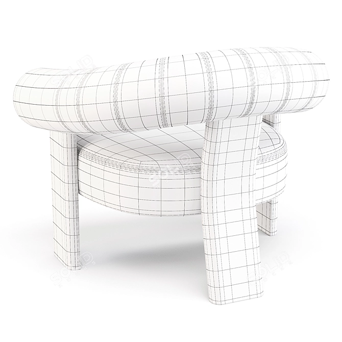 Celeste Accent Chair: Elegant and Comfortable 3D model image 4