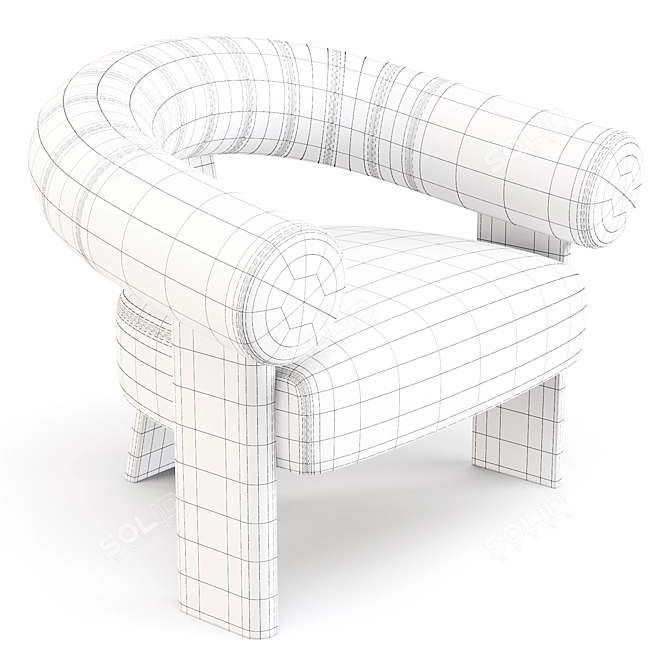 Celeste Accent Chair: Elegant and Comfortable 3D model image 5