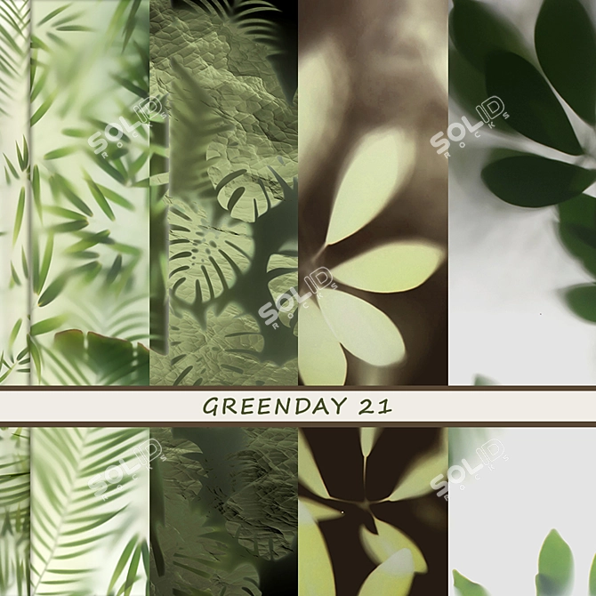 Greenday 21: Nature-Inspired Designer Wallpaper 3D model image 1