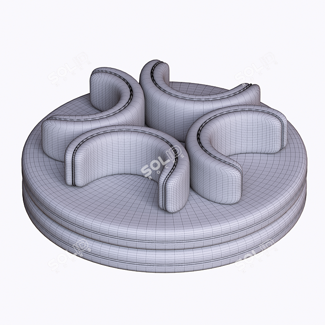 Modern Round Sofa - Stylish and Comfortable 3D model image 3