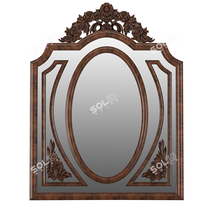 Elegant Carved Mirror - 500x640mm 3D model image 2