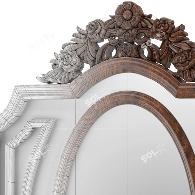 Elegant Carved Mirror - 500x640mm 3D model image 3