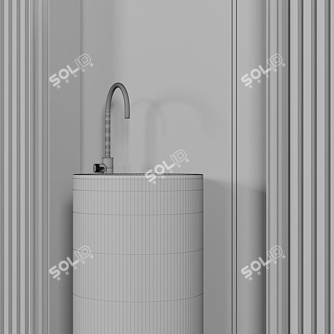 Modern Bathroom Furniture Set 3D model image 6