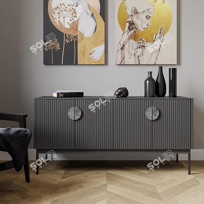 Sleek Alto Sideboard with Customizable Dimensions 3D model image 1