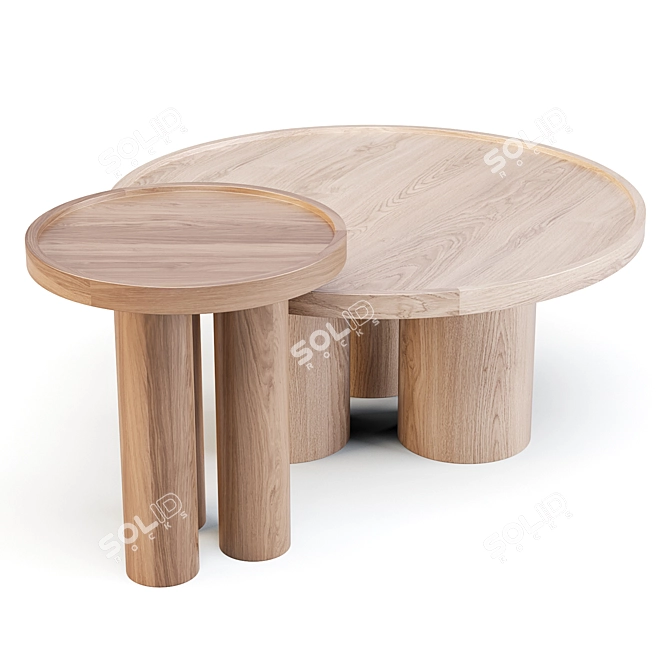 Delta Coffee & Side Table: Stylish and Elegant 3D model image 2