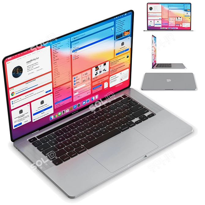 2021 MacBook Pro: The Ultimate Laptop Companion 3D model image 2