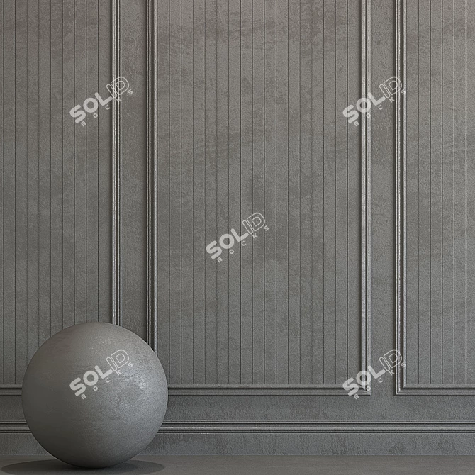 Decorative Plaster with Elegant Molding 3D model image 2