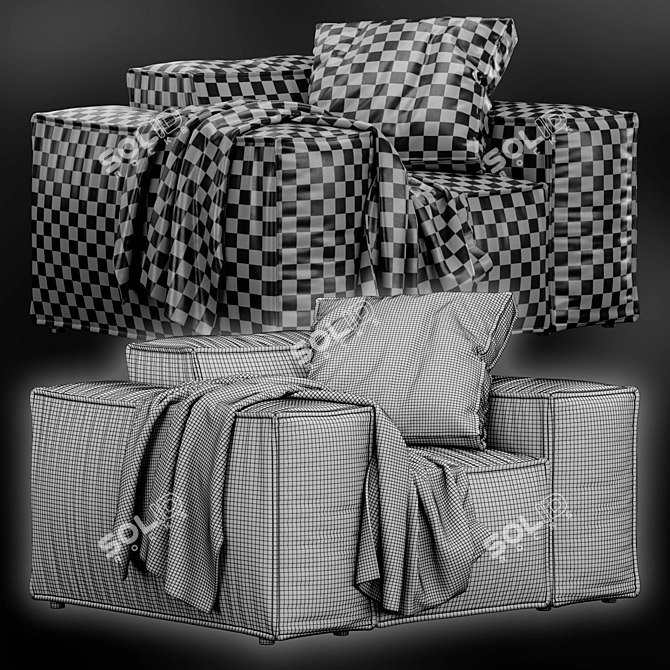 Melia Leather Armchair by Blanche 3D model image 6