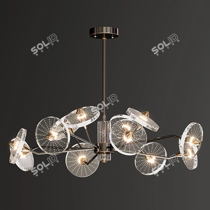 Stunning Contemporary Glass Chandelier 3D model image 1