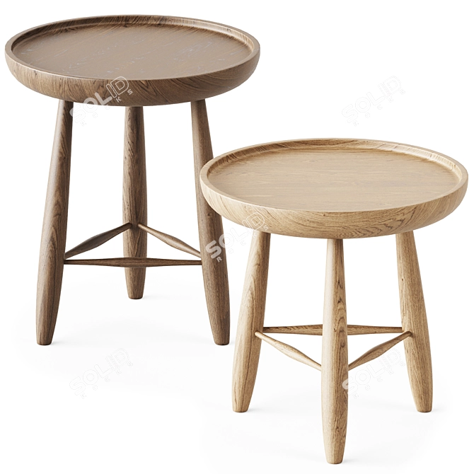 Elegant Wooden Side Tables: Ramirez 3D model image 1