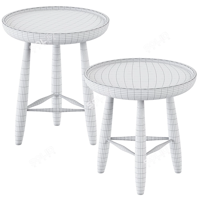 Elegant Wooden Side Tables: Ramirez 3D model image 2
