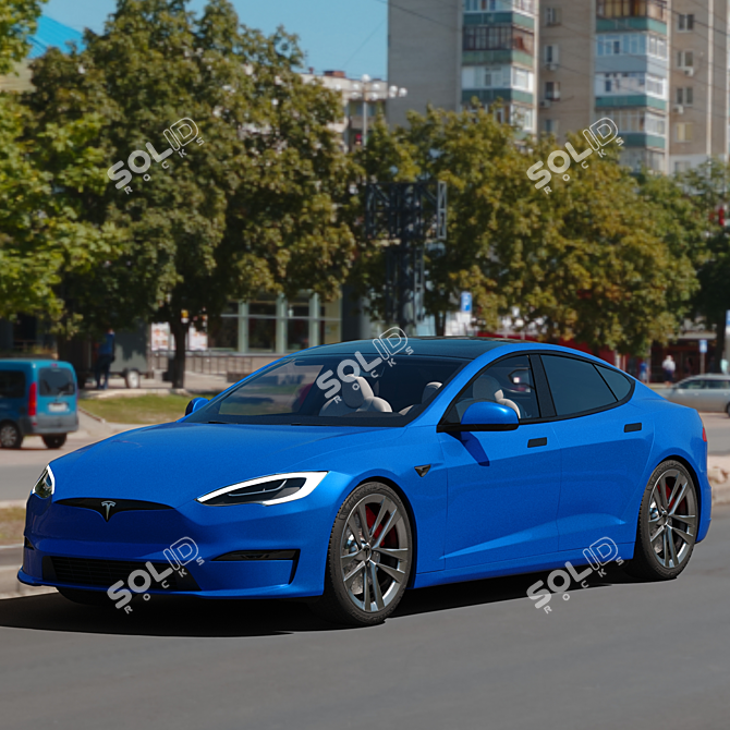 Tesla Model S Plaid: Lightning Fast Luxury 3D model image 2