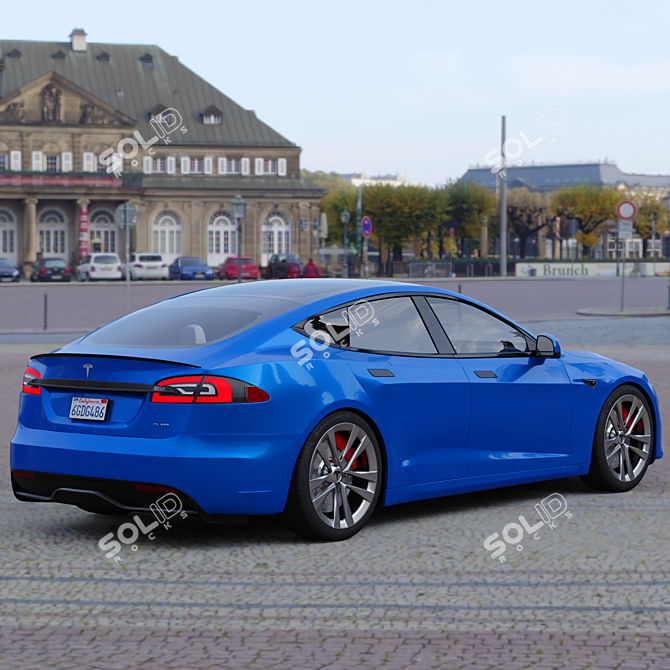 Tesla Model S Plaid: Lightning Fast Luxury 3D model image 3