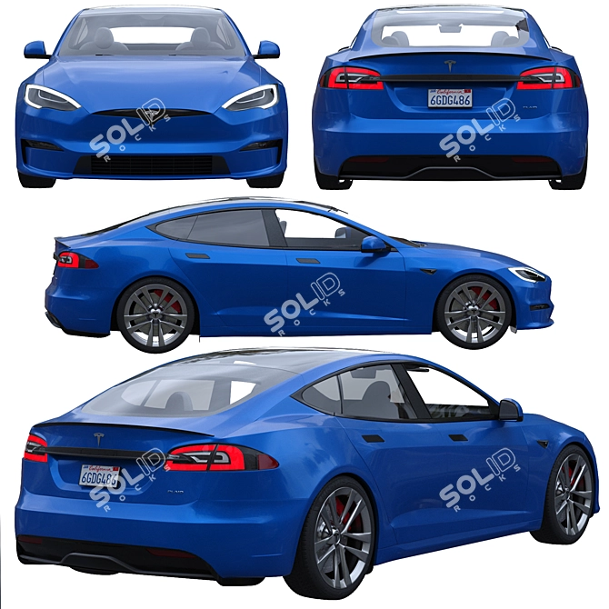 Tesla Model S Plaid: Lightning Fast Luxury 3D model image 4