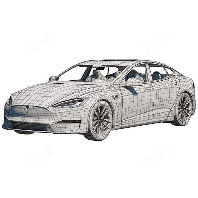 Tesla Model S Plaid: Lightning Fast Luxury 3D model image 6