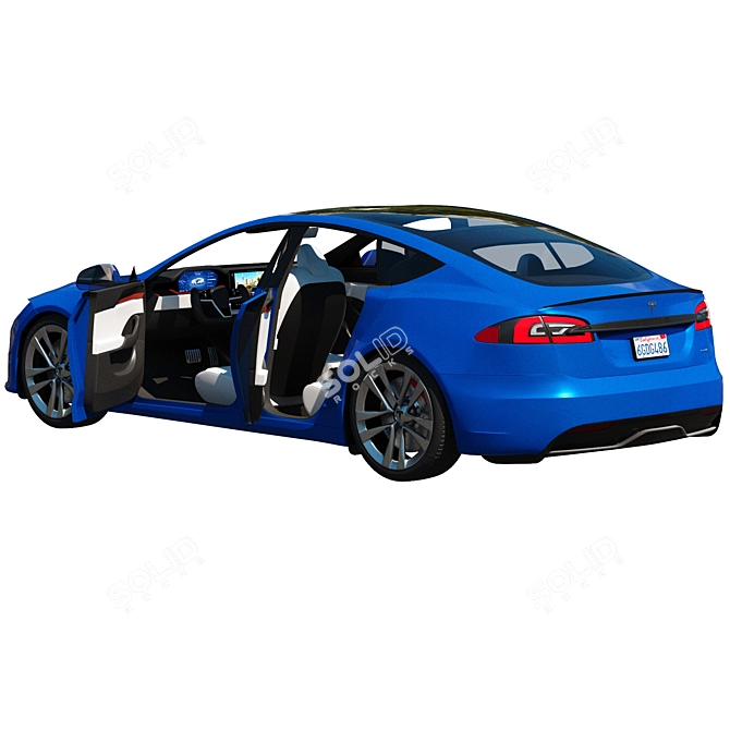 Tesla Model S Plaid: Lightning Fast Luxury 3D model image 8