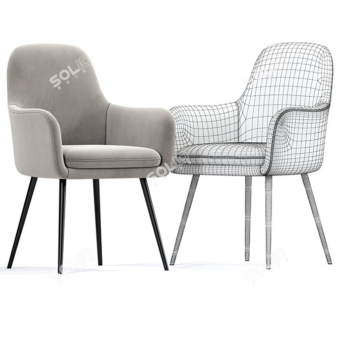 Eula Modern Accent Chair 3D model image 3