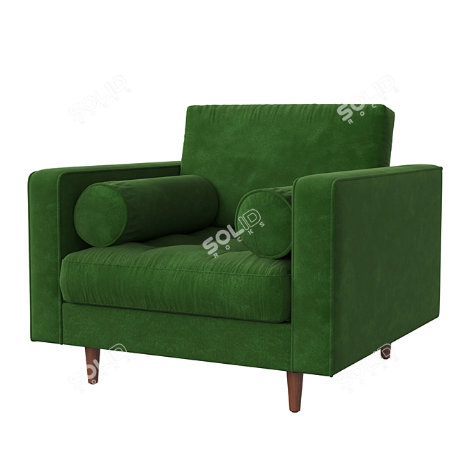 Sven Velvet Armchair: Elegant and Comfortable 3D model image 1