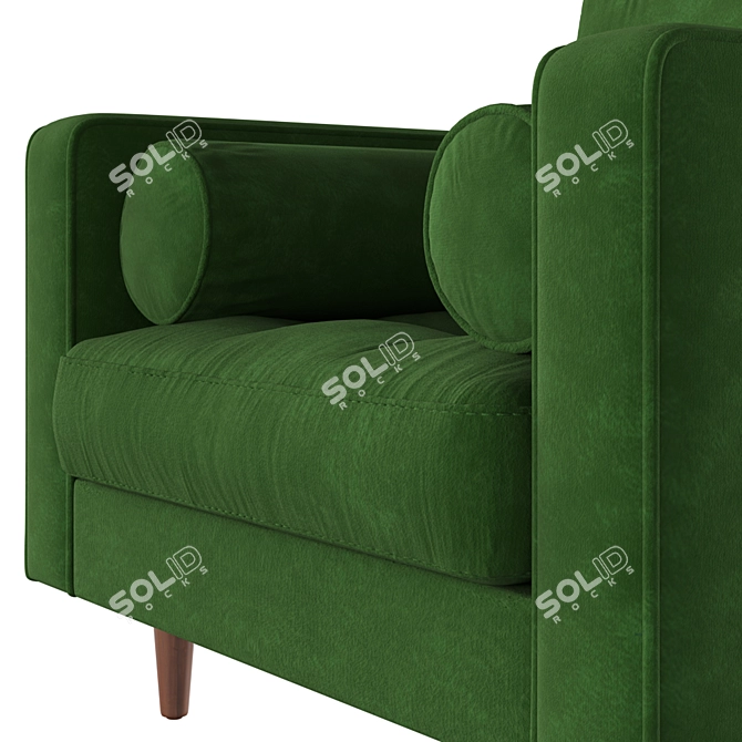 Sven Velvet Armchair: Elegant and Comfortable 3D model image 2