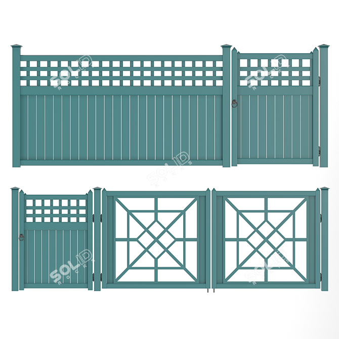 Versatile PVC Fence for Various Spaces 3D model image 1