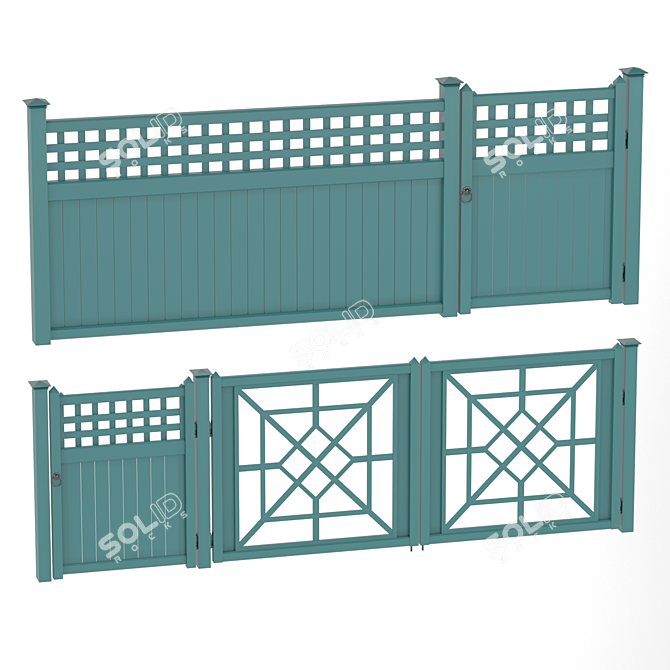 Versatile PVC Fence for Various Spaces 3D model image 2