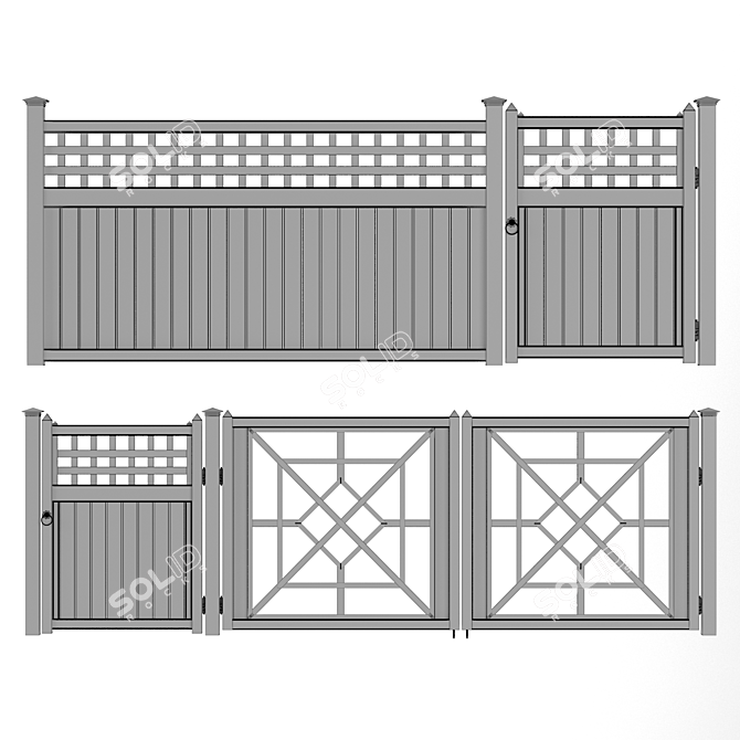 Versatile PVC Fence for Various Spaces 3D model image 4