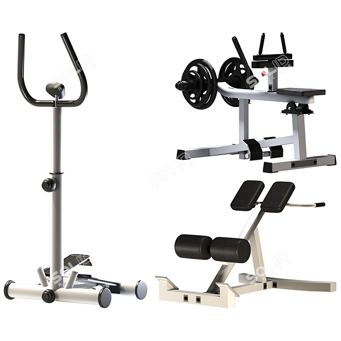 Realistic 3D Gym Equipment: Perfect for Fitness Enthusiasts 3D model image 3