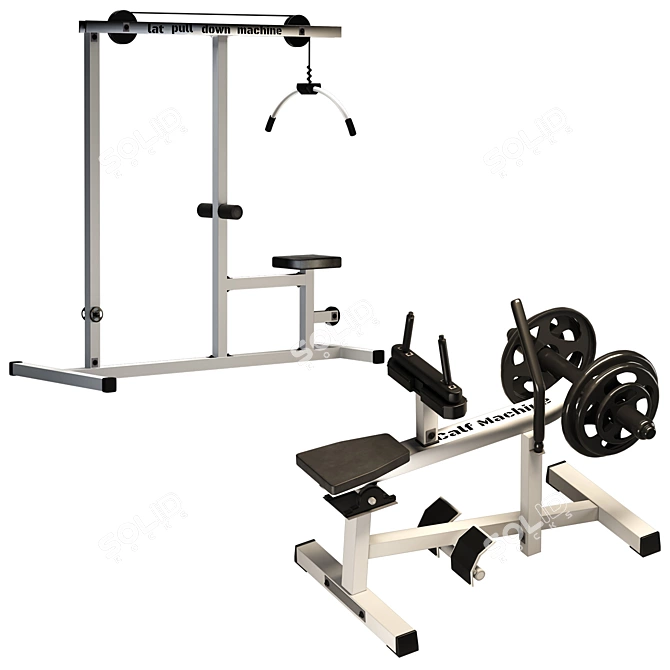 Realistic 3D Gym Equipment: Perfect for Fitness Enthusiasts 3D model image 4