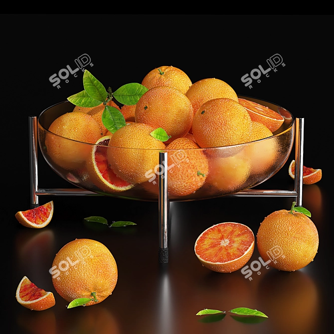 Modern Fruits Dish Stand 3D model image 2