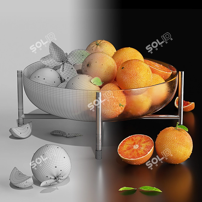 Modern Fruits Dish Stand 3D model image 6