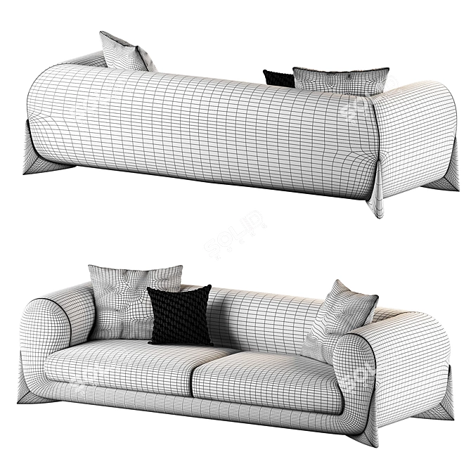 Elegant Porada Sofabed 3D model image 2