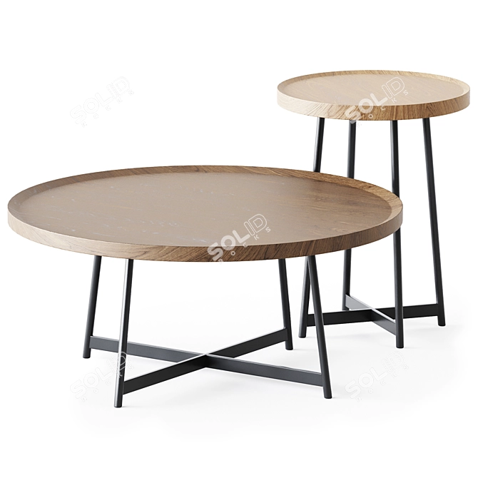 Gweneth Round Coffee Table: Contemporary Elegance 3D model image 1