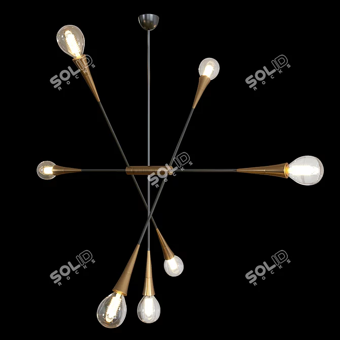 Elegant Tristan Pendant Light 3D model image 2