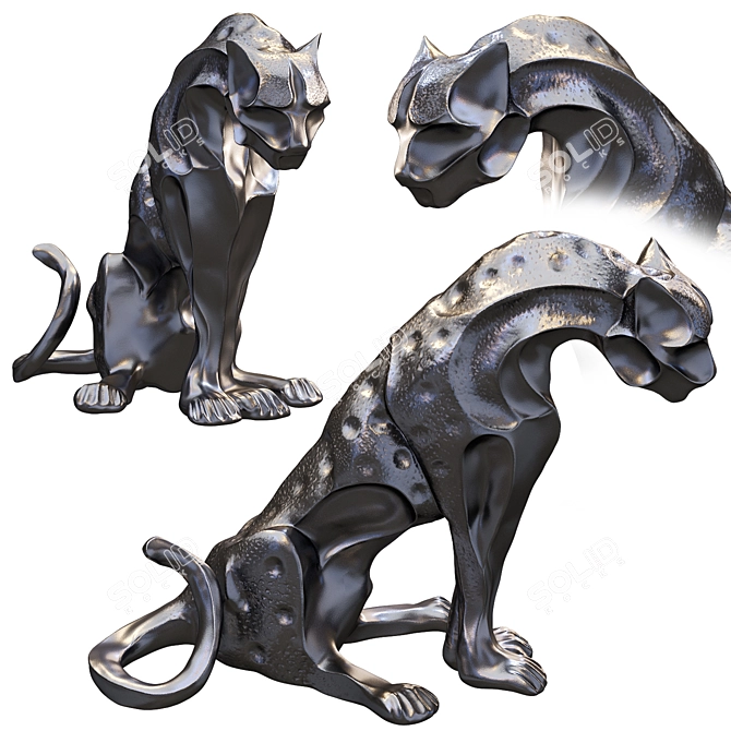 Design Toscano Tranquil Jungle Jaguar Panther Statue 3D model image 1