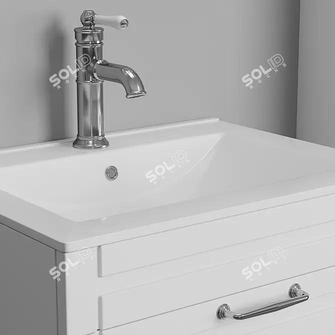Oxford 60 - Elegant Retro-Style Bathroom Set 3D model image 5