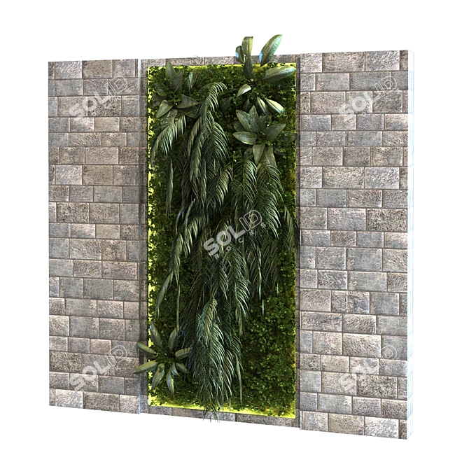 Elevate your space with Vertical Plant Set 3D model image 2