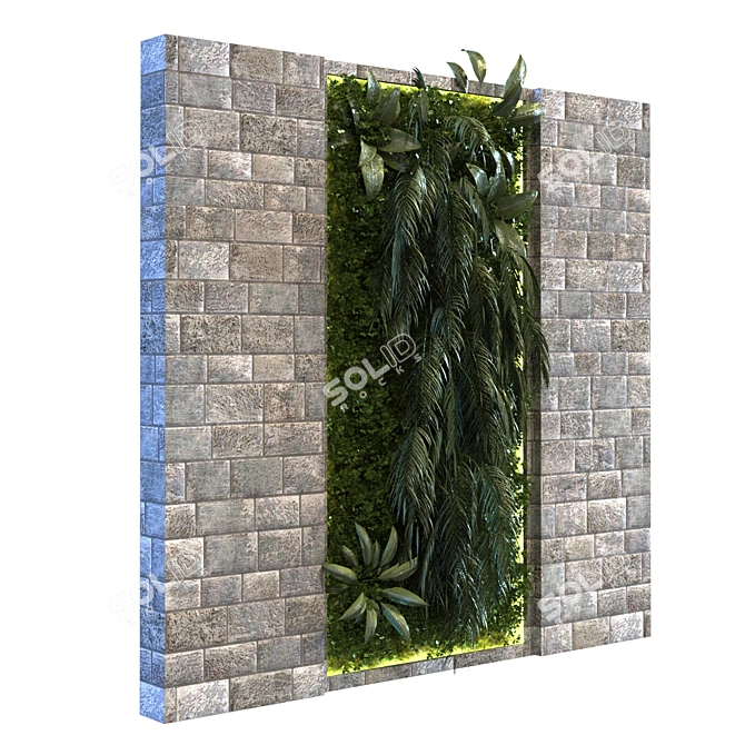 Elevate your space with Vertical Plant Set 3D model image 3