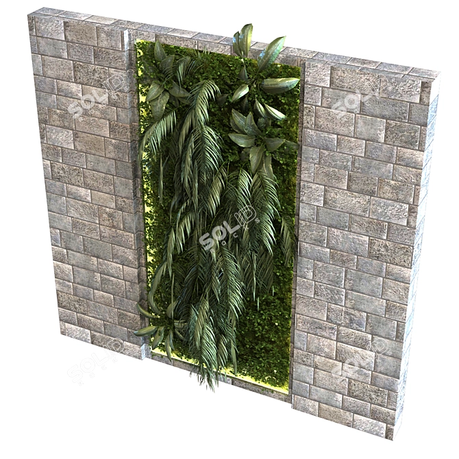 Elevate your space with Vertical Plant Set 3D model image 5