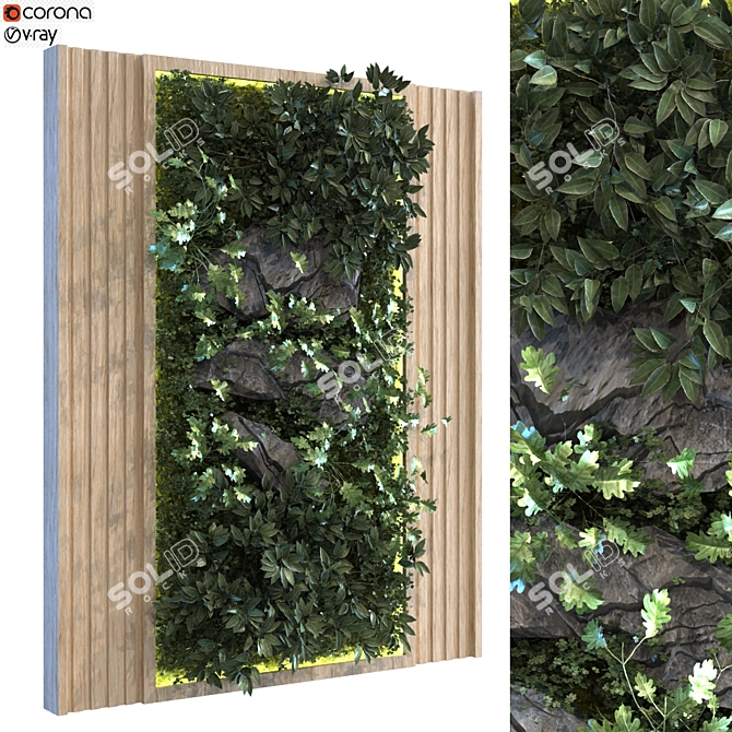 Vertical Greenery Set - Aesthetic and Space-Saving 3D model image 1