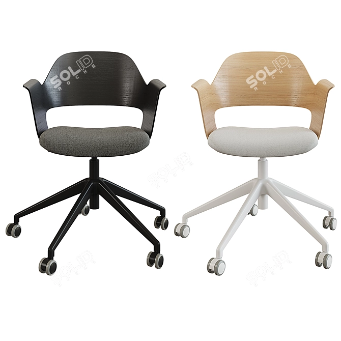 Elegant Office Conference Chair 3D model image 4