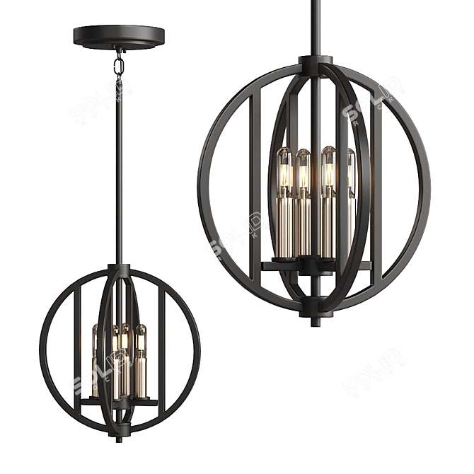 Stacked Luminaires Mini Chandelier 3D model image 1