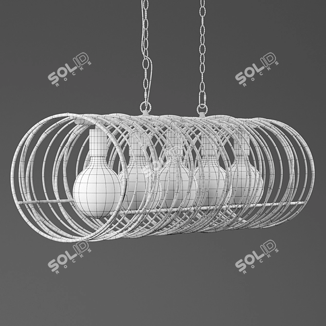 Spiral Charcoal Pendant: Industrial Ceiling Light 3D model image 3