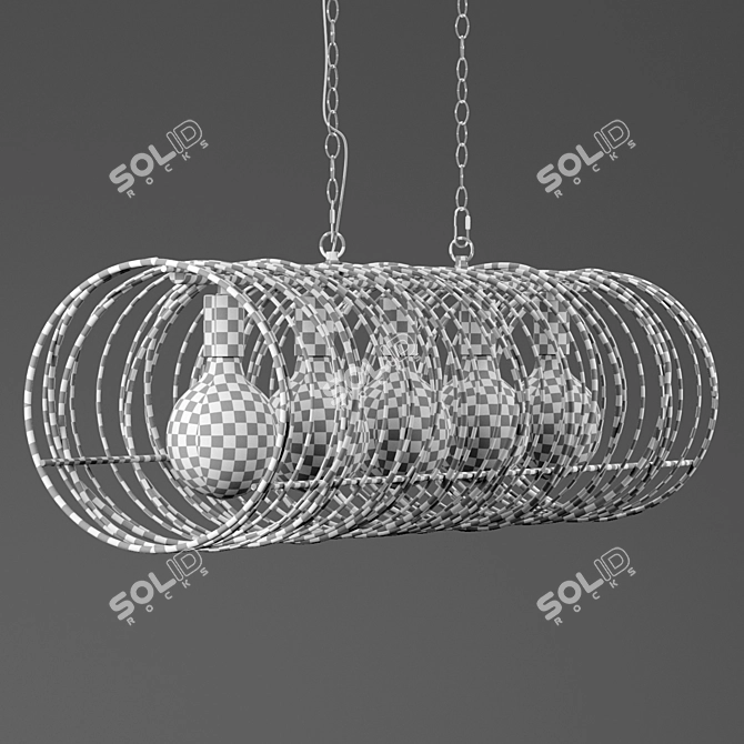 Spiral Charcoal Pendant: Industrial Ceiling Light 3D model image 4